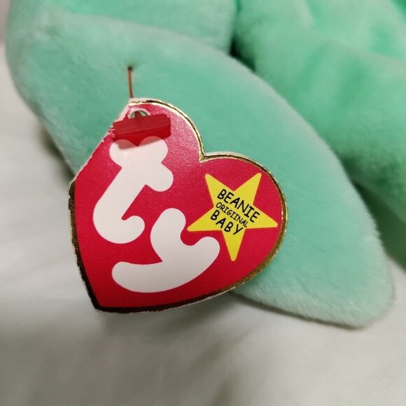 Ty Beanie Baby Mint Green Bunny Hippity Plush Toy With Original Tags 9 Collector - Picture 6 of 10